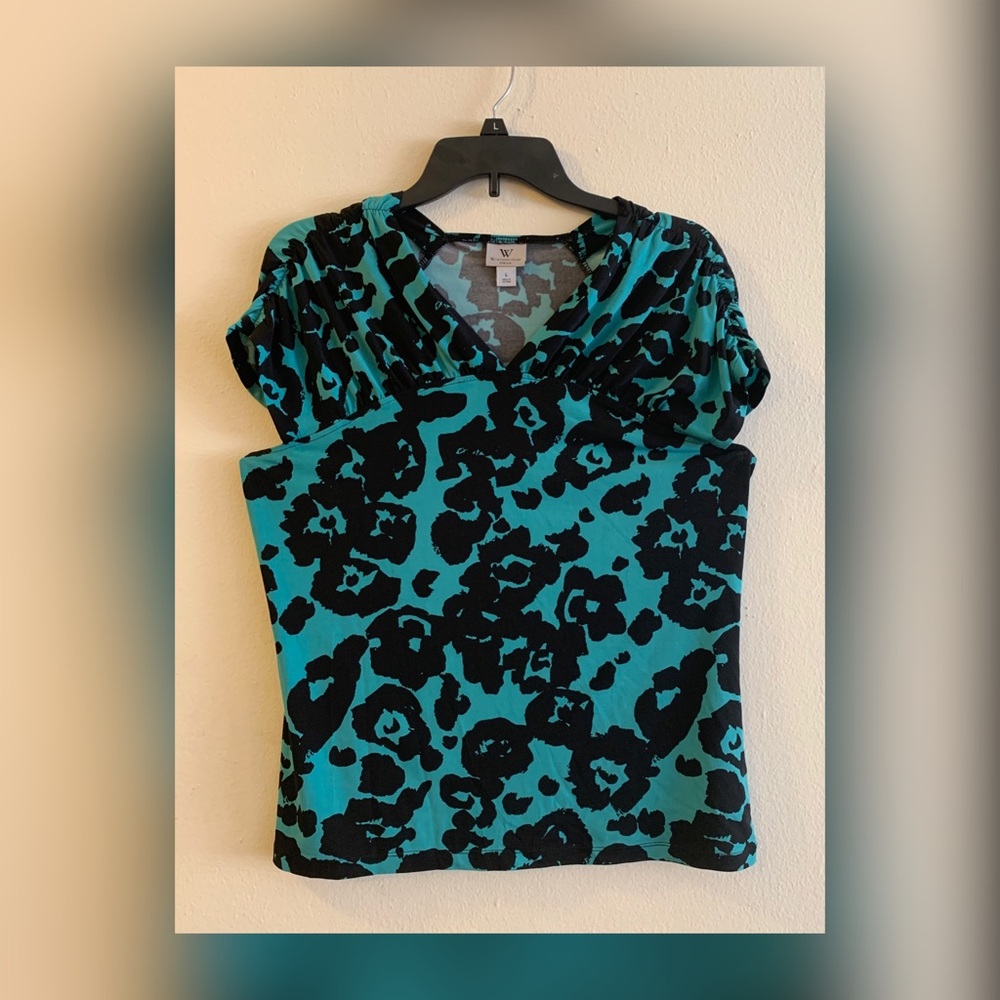 Worthington Stretch black/blue blouse size L